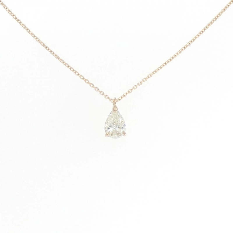 K18PG Dây chuyền kim cương 0.529CT J SI2 hình giọt nước - Hàng hiệu Authentic 879923