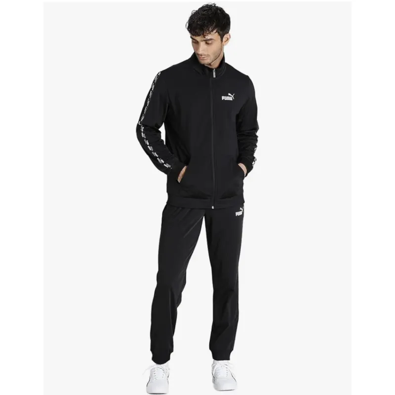 Trang phục thể thao Puma đen phối sọc dài tay quần jogger 790082