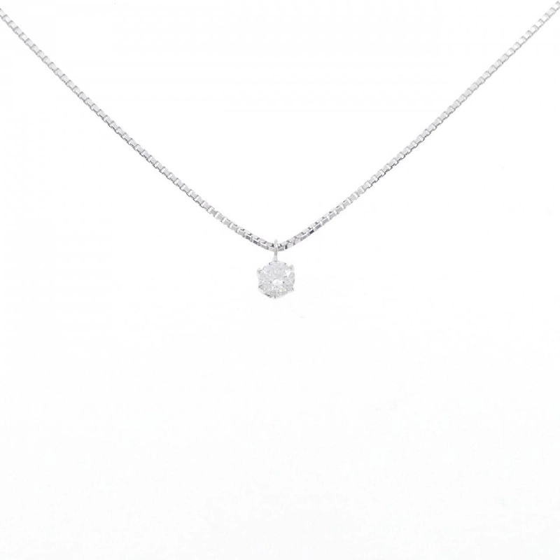 K18WG Solitaire Dây chuyền kim cương 0.10CT - Hàng hiệu Chính hãng 863244