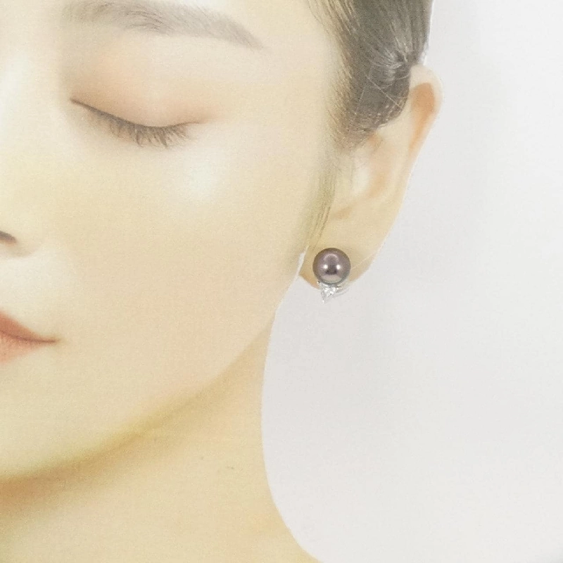 Mikimoto Bông tai ngọc trai đen 10.8mm - Hàng hiệu Chính hãng 845203