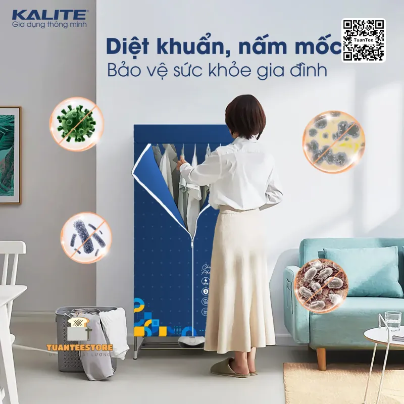 Từ sấy quần áo KALITE KL6880 sấy khô nhanh diệt vi khuẩn 601534