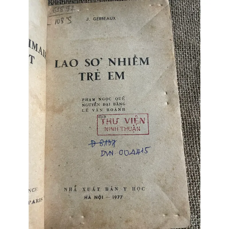 Lao sơ nhiễm trẻ em , hơn 350 trang, 1977; sách y, Tây y hiện đại  599971
