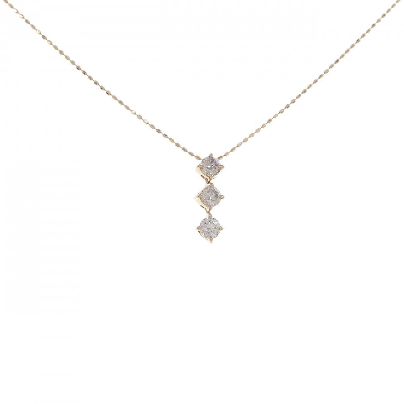 K18PG Dây chuyền kim cương ba viên 0.50CT - Hàng hiệu Chính hãng 861434