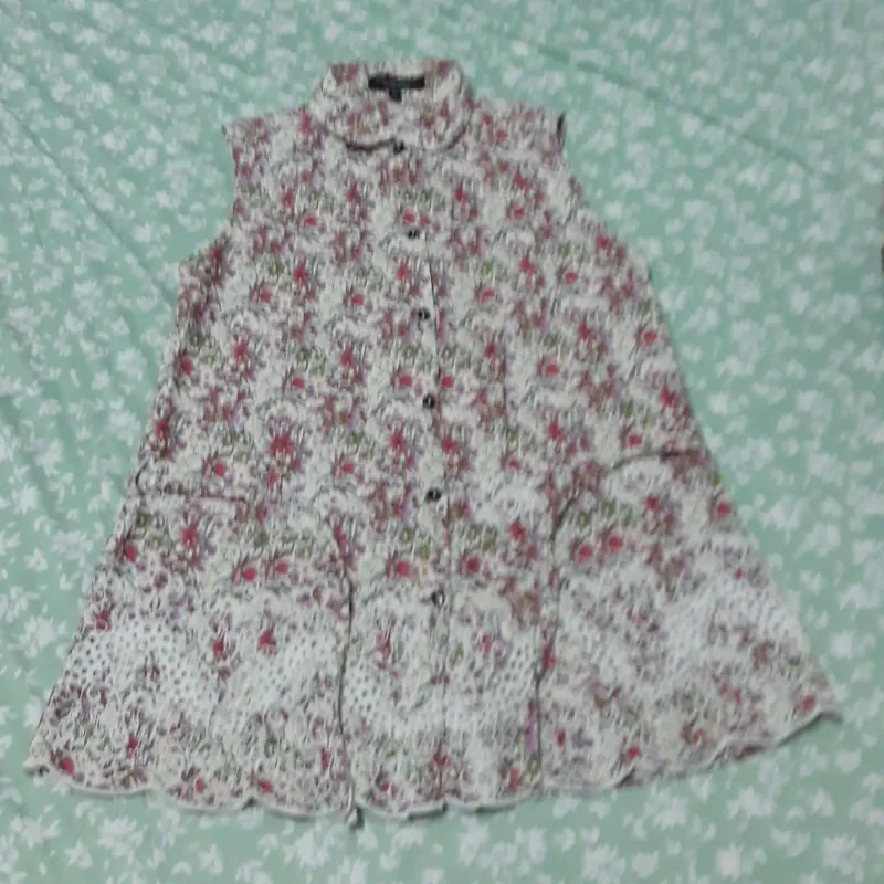 Áo sơ mi hoa không tay 1001606