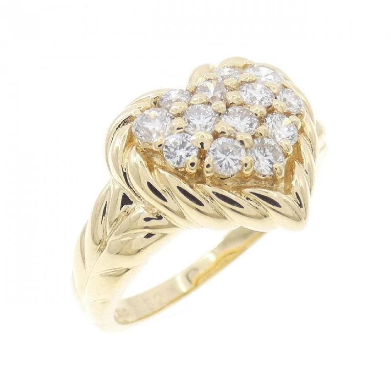 Nhẫn kim cương pavé hình trái tim K18YG 0.52CT - Hàng hiệu chính hãng 850749