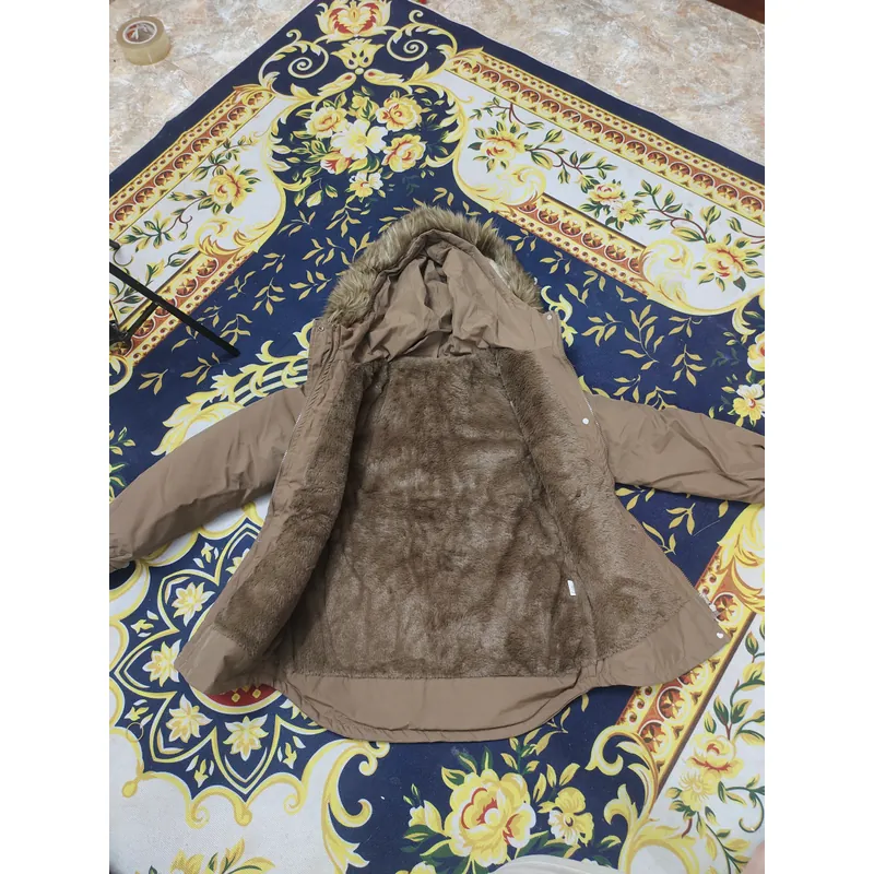 Áo khoác  parka nữ có mũ lót lông 698370