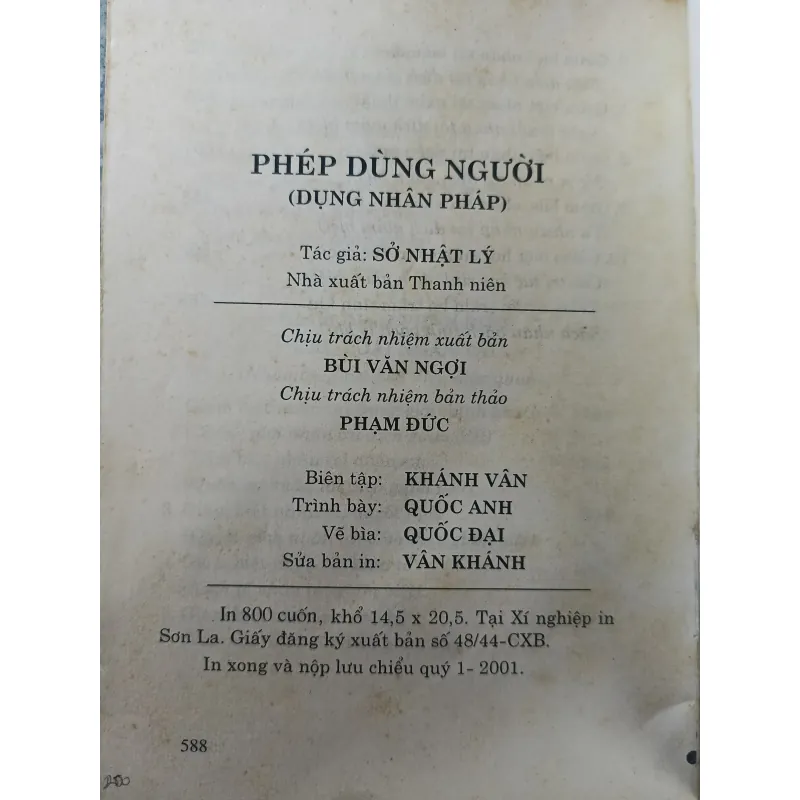 Phép dùng người ( Dụng nhân pháp) - Sở Nhật Lý 932648