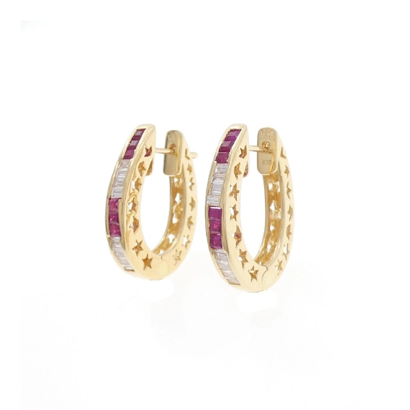 K18YG Bông tai Ruby 0.75CT - Hàng hiệu Chính hãng 870768