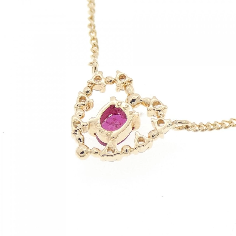 Dây chuyền ruby hình trái tim K18YG 0.24CT - Hàng hiệu chính hãng 858744