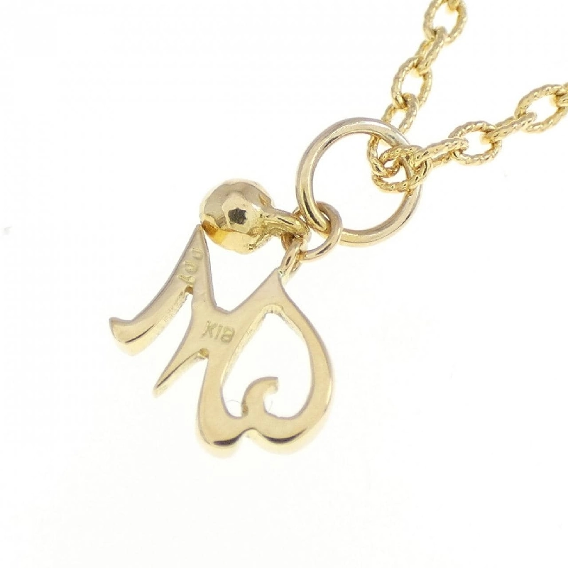 K18YG Chữ cái M Dây chuyền kim cương 0.01CT - Hàng hiệu Chính hãng 863929