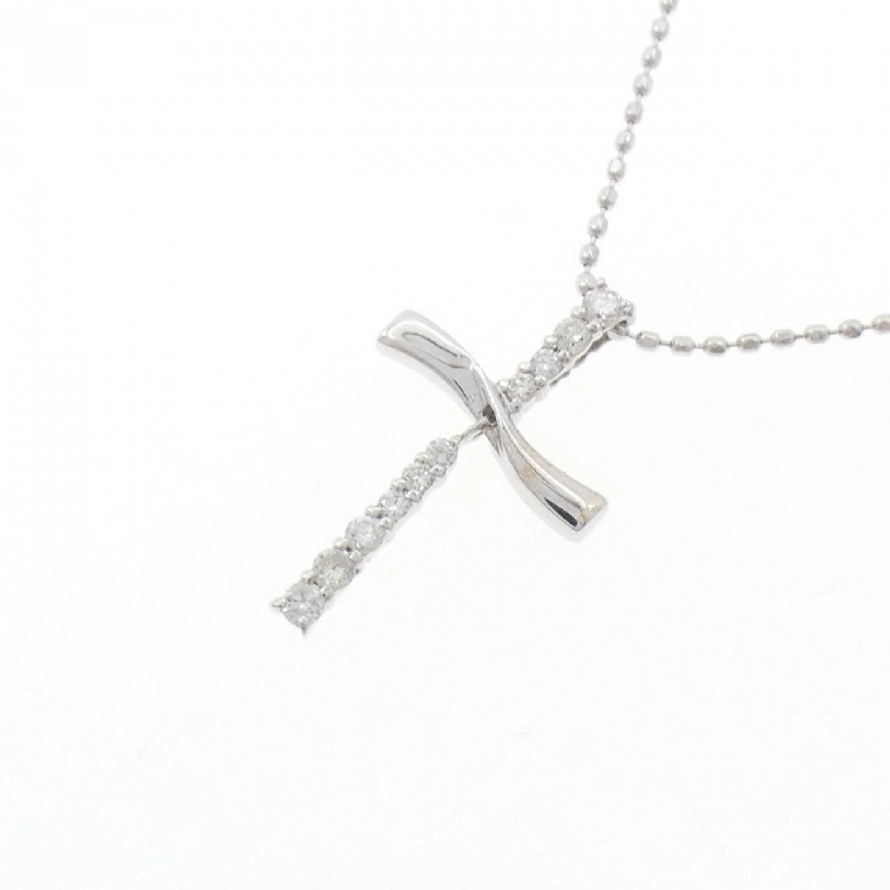 K18WG Dây chuyền kim cương chéo 0.13CT - Hàng hiệu Chính hãng 857457