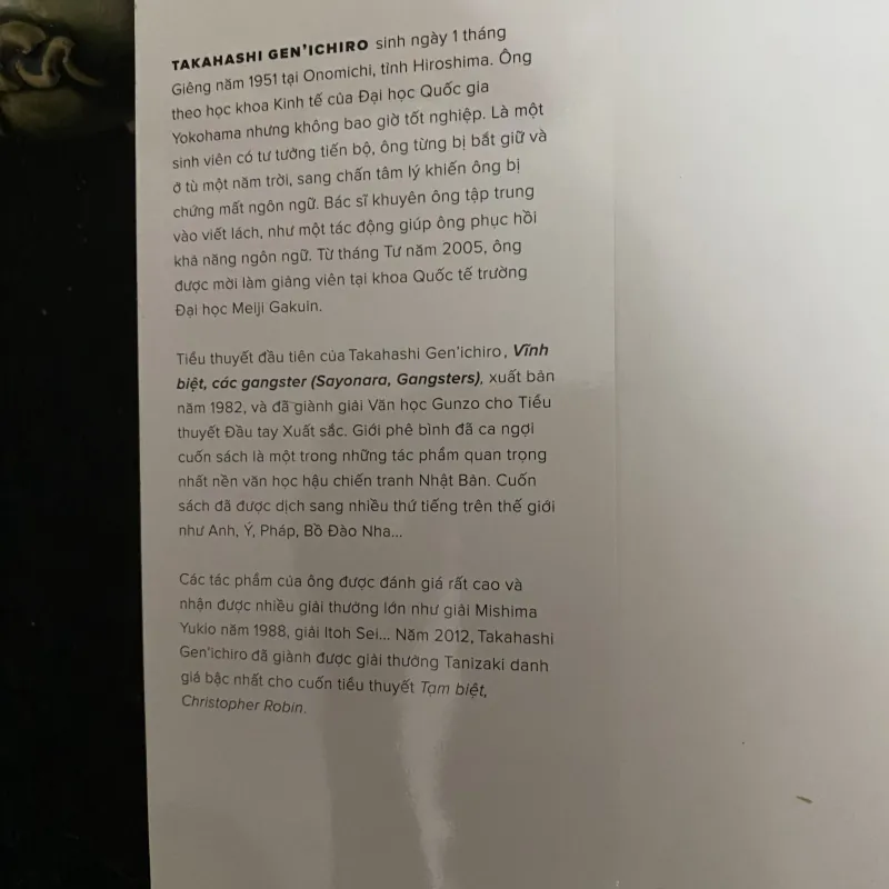 Vĩnh biệt, các gangster của tác giả Takahashi Gen'ichiro.  1030357