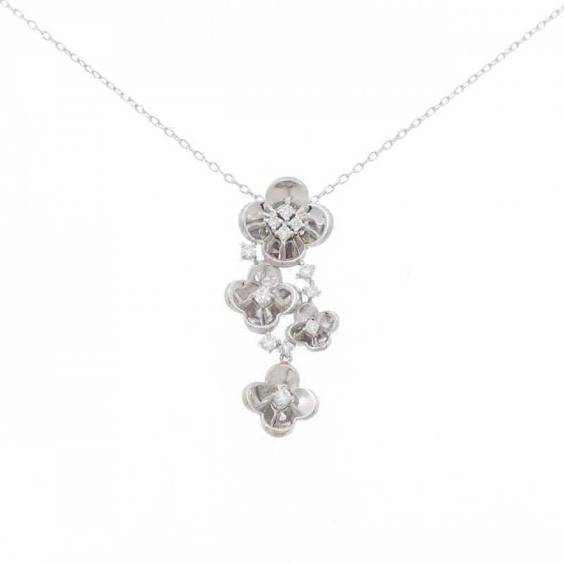 K18WG Hoa Kim Cương Dây Chuyền 0.21CT - Hàng hiệu Chính hãng 859795