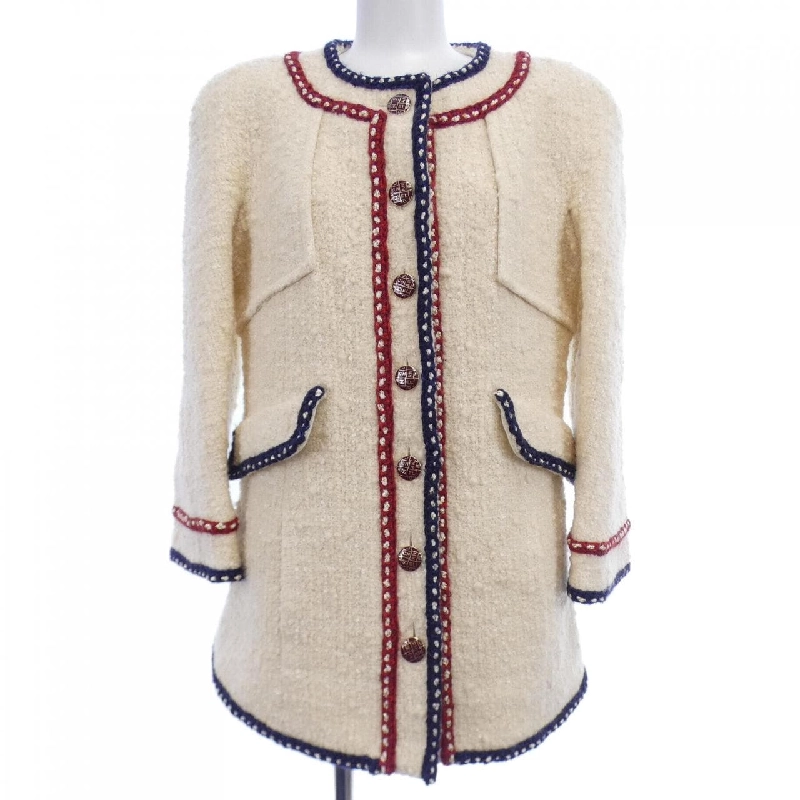 【Mã giảm giá】Áo khoác không cổ CHANEL 637552