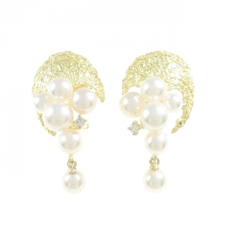 K18YG Bông tai ngọc trai Akoya - Hàng hiệu Authentic 874502