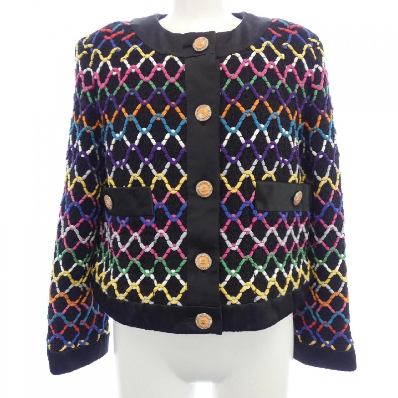 【Mã giảm giá】Áo khoác không cổ CHANEL 642489