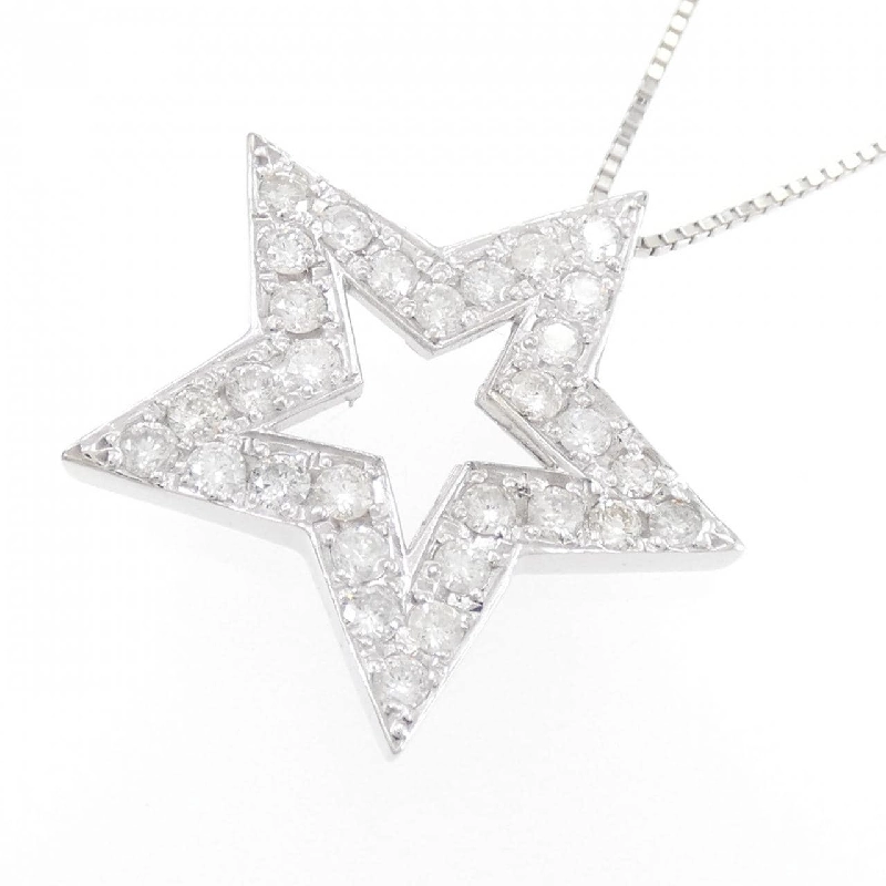 K18WG Ngôi sao Kim cương Dây chuyền 1.01CT - Hàng hiệu Chính hãng 861792