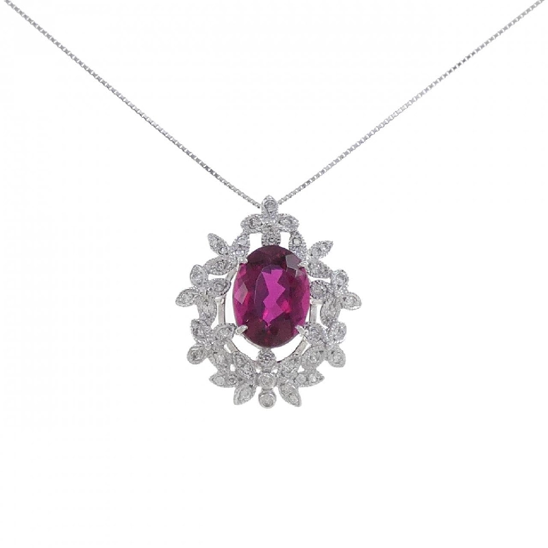 K18WG Đá Tourmaline Rubelite Dây Chuyền 5.332CT - Hàng hiệu Chính hãng 862534