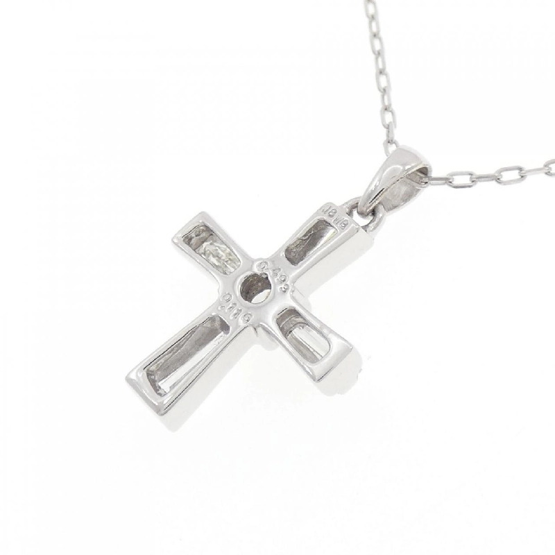 K18WG Dây chuyền kim cương chéo 0.116CT - Hàng hiệu Authentic 848455