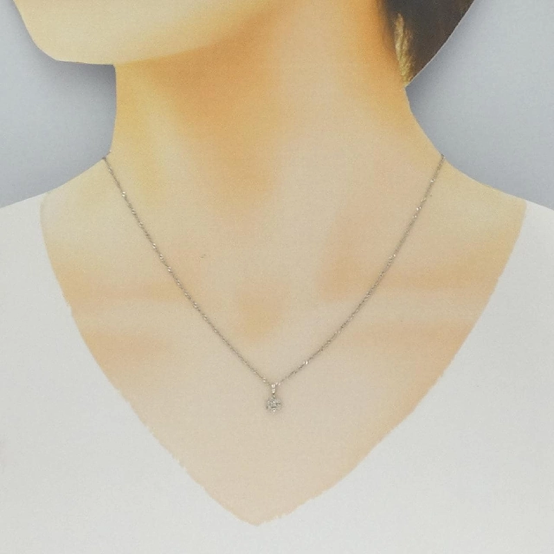 Dây chuyền kim cương hoa PT900/PT850 0.15CT - Hàng hiệu Chính hãng 859133