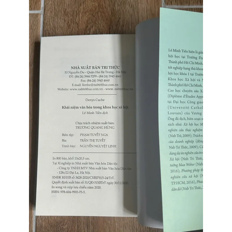 Khái Niệm Văn Hoá Trong Khoa Học Xã Hội (NXB Tri Thức) - Denys Cuche ,  Lê Minh Tiến dịch 731609