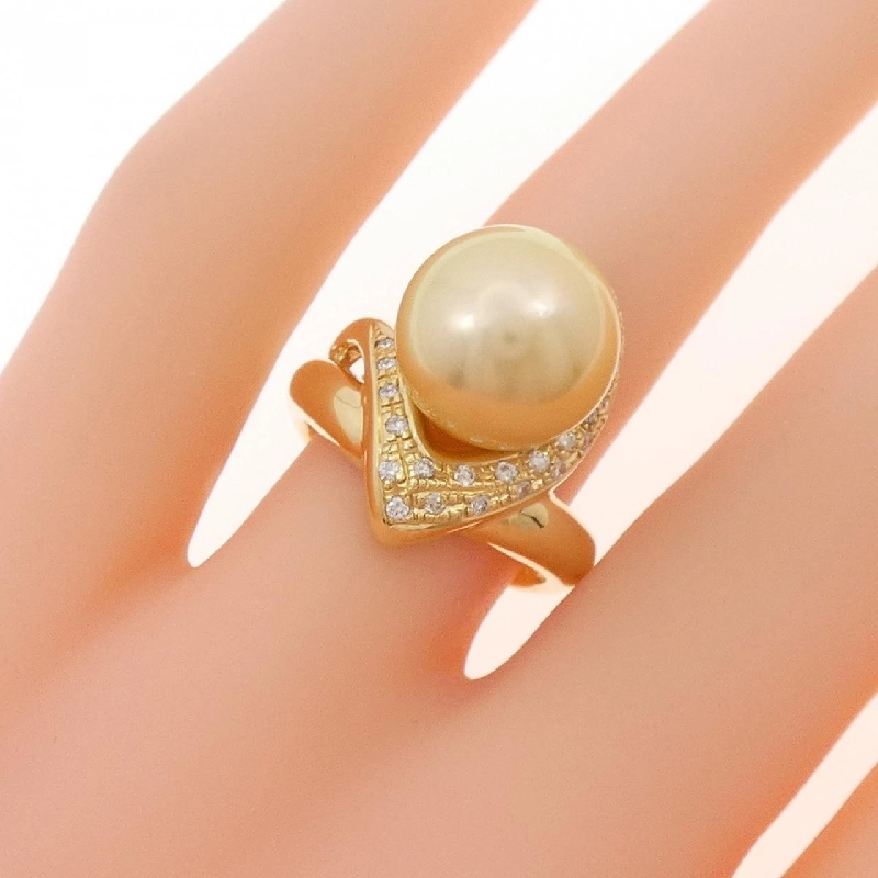 Nhẫn ngọc trai trắng K18YG 11.5mm - Hàng hiệu Authentic 852527