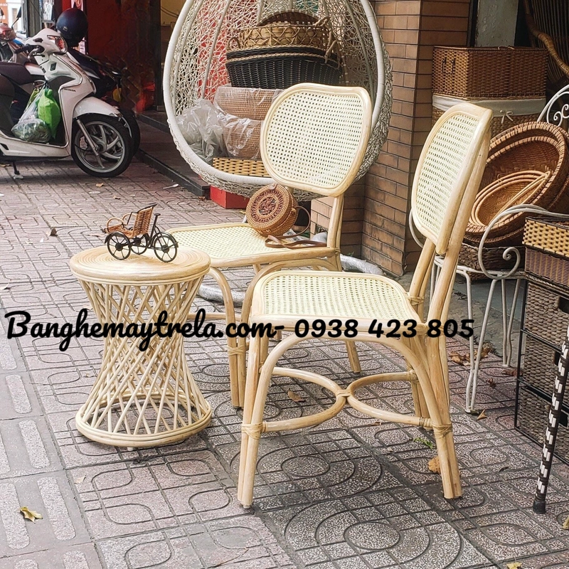 Ghế ăn mây tự nhiên lưới mắt cáo 497151