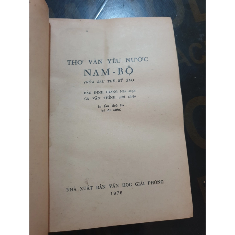 Thơ văn yêu nước Nam Bộ nửa sau thế kỷ 19 _ Bảo Định Giang , Ca Văn Thỉnh giới thiệu  427764