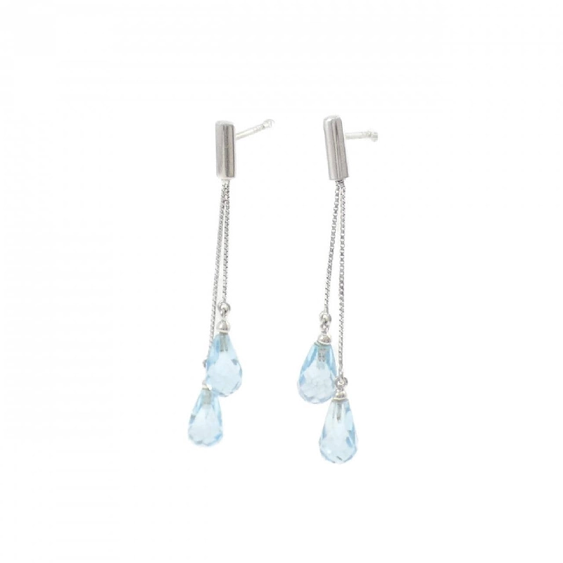 K18WG Blue Topaz Bông tai - Hàng hiệu Chính hãng 867963