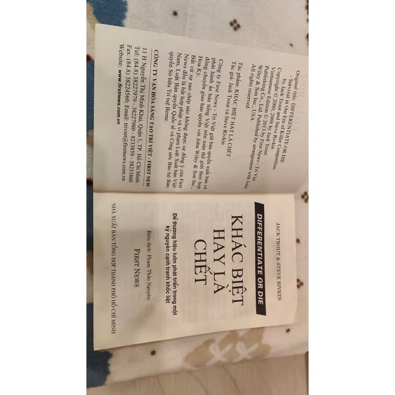 Sách Tiểu Thuyết Khác Biệt Hay Là Chết Jack Trout Steve Rivkin 2nd Edition 1001581