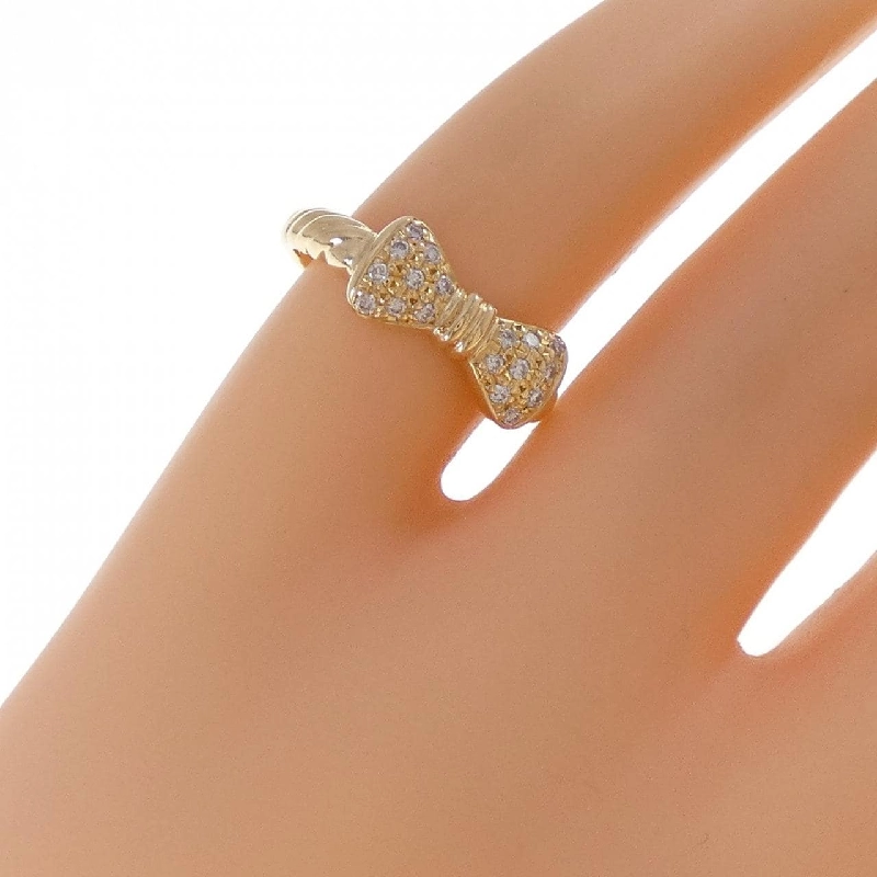 Nhẫn kim cương K18YG hình ruy băng 0.12CT - Hàng hiệu Authentic 852038