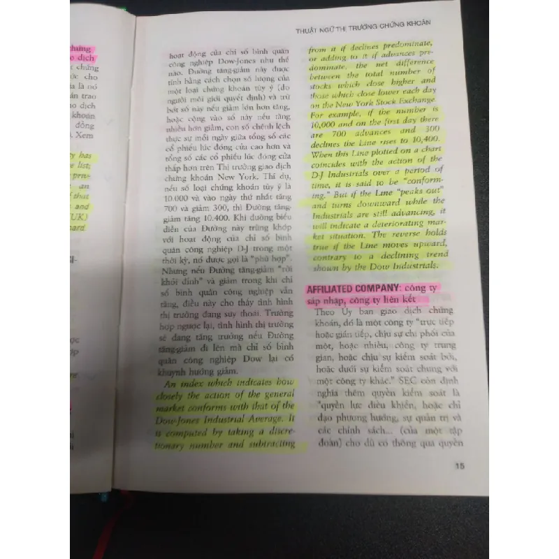 Từ điển thuật ngữ thị trường chứng khoán (bìa cứng) năm 2004 mới 70% ố có viết và highlight nhiều HCM2602 chứng khoán 674711