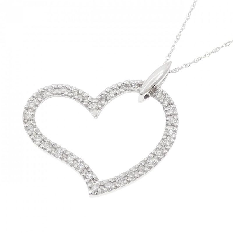 K18WG Dây chuyền kim cương hình trái tim 0.50CT - Hàng hiệu Authentic 857979