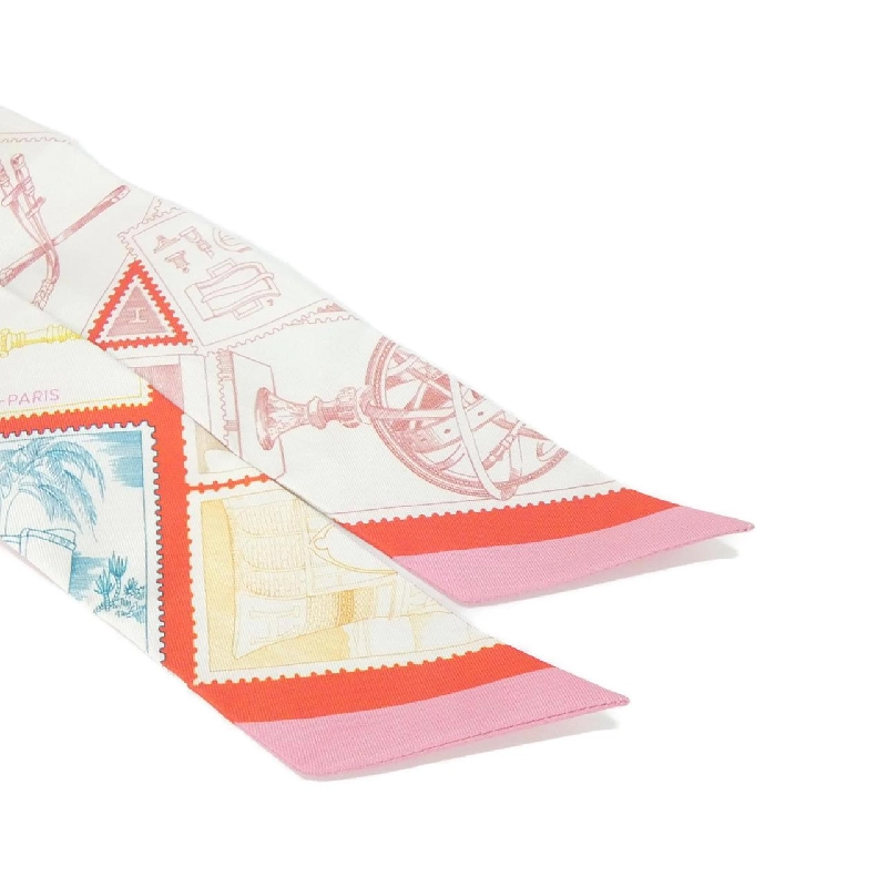 【Sản phẩm chưa sử dụng】Hermès LA PHILATELISTE DU FAUBOURG Twilly 064205S Khăn quàng 624938
