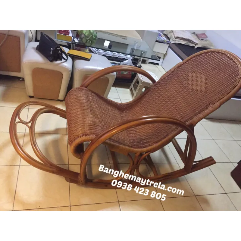 Ghế bập bênh thư giãn đan kín mây tre 928680