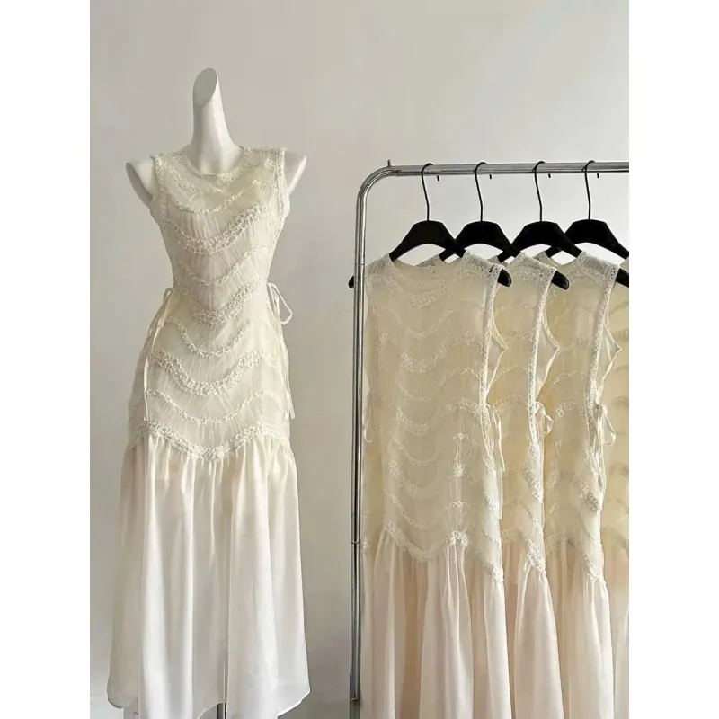 Chân váy dài nữ thượng tuần ren cao cấp màu trắng size M 1024445