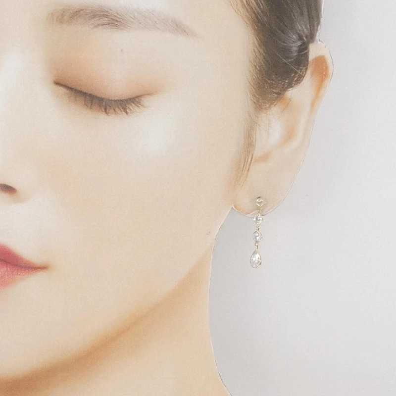 K18YG Bông tai Cubic - Hàng hiệu Chính hãng 868741