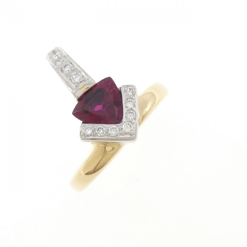 Nhẫn tourmaline rubelite K18YG/PT900 1.39CT 667710