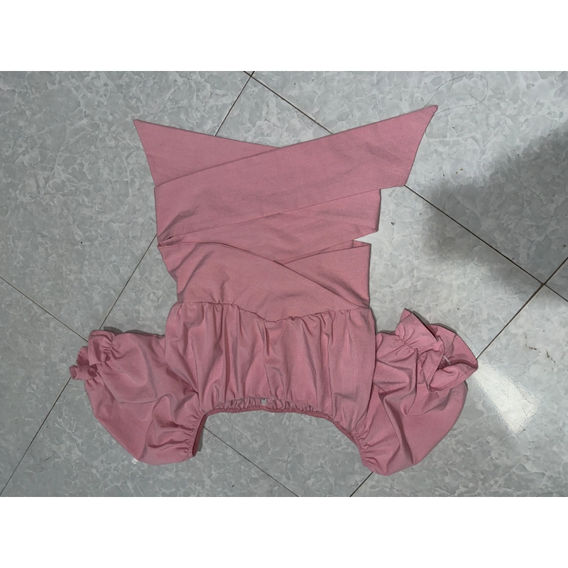 Áo kiểu crop top buộc dây sau lưng, có bo chun co giãn 497814