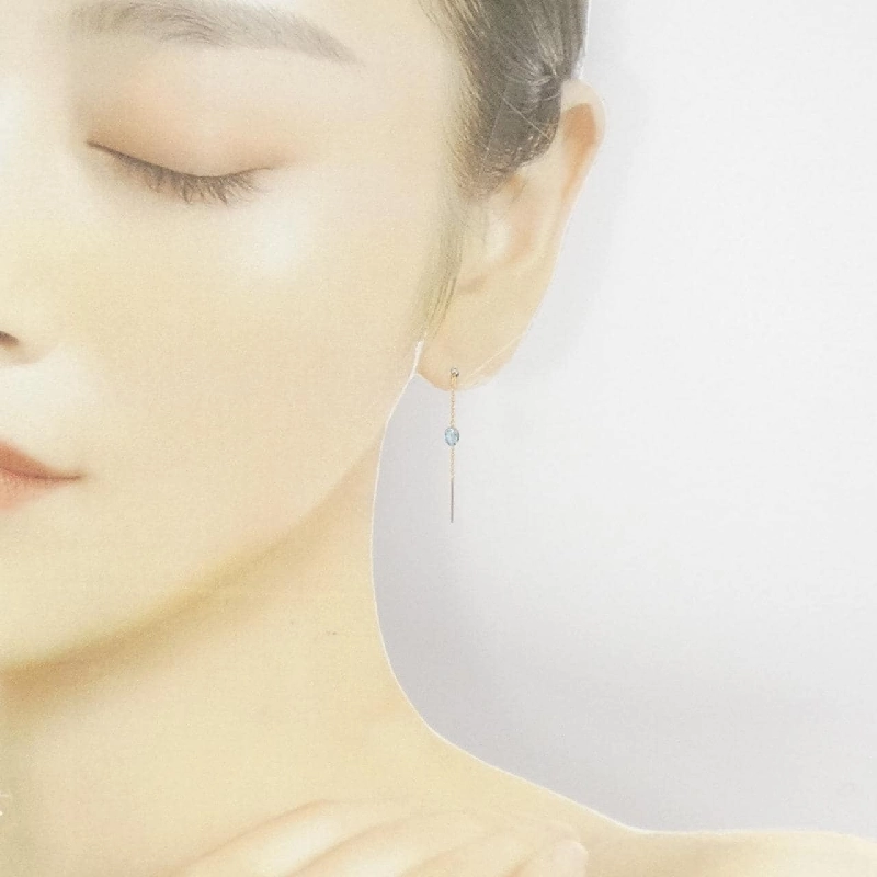 K18YG Blue Topaz Bông tai - Hàng hiệu Chính hãng 871318