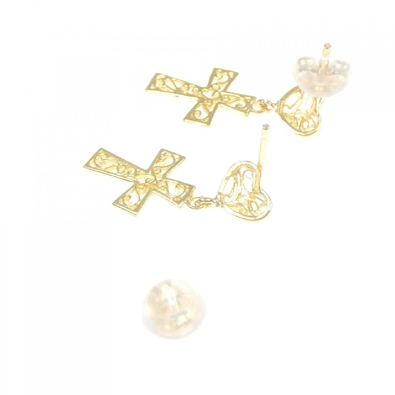 K18YG Bông tai hình trái tim × chữ thập - Hàng hiệu Chính hãng 876773