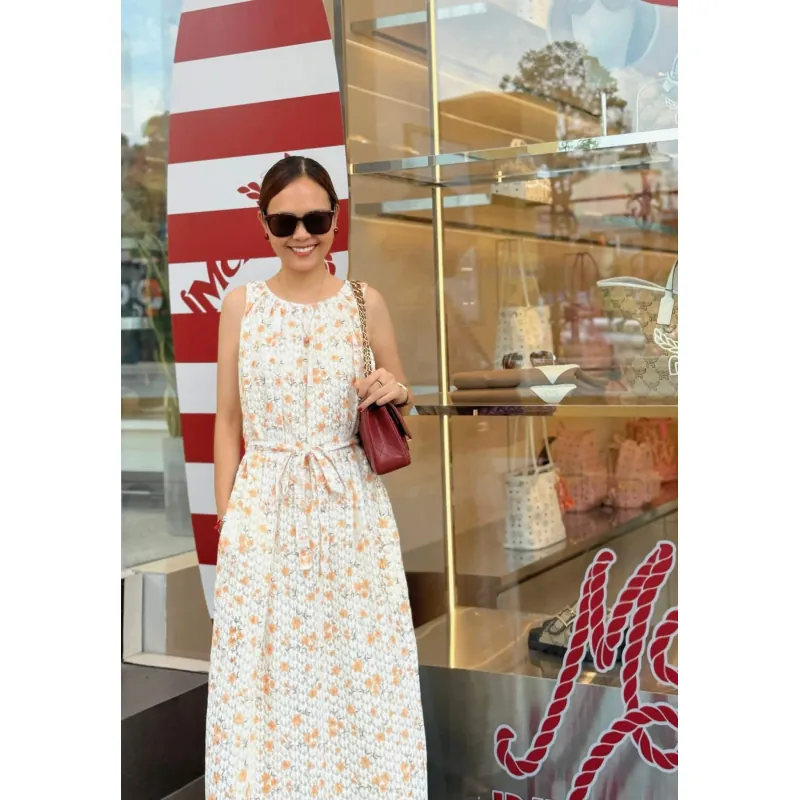 Ðầm ren hoạ tiết hoa cam 1002228