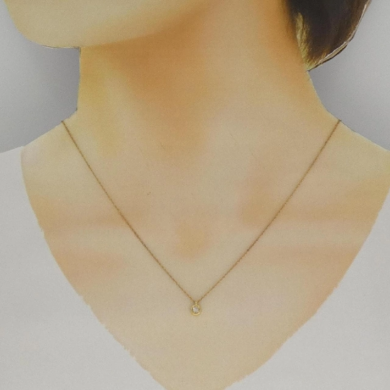 K18YG Solitaire Dây chuyền kim cương - Hàng hiệu Authentic 857339