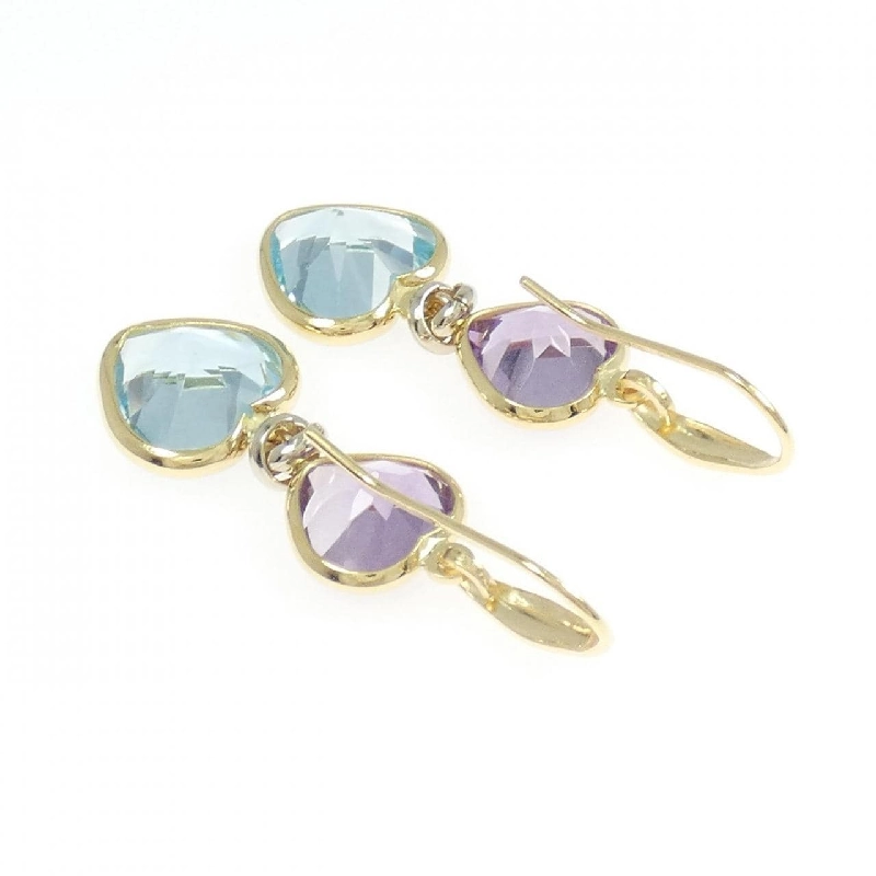 Bông tai Amethyst 750YG hình trái tim - Hàng hiệu Authentic 875499