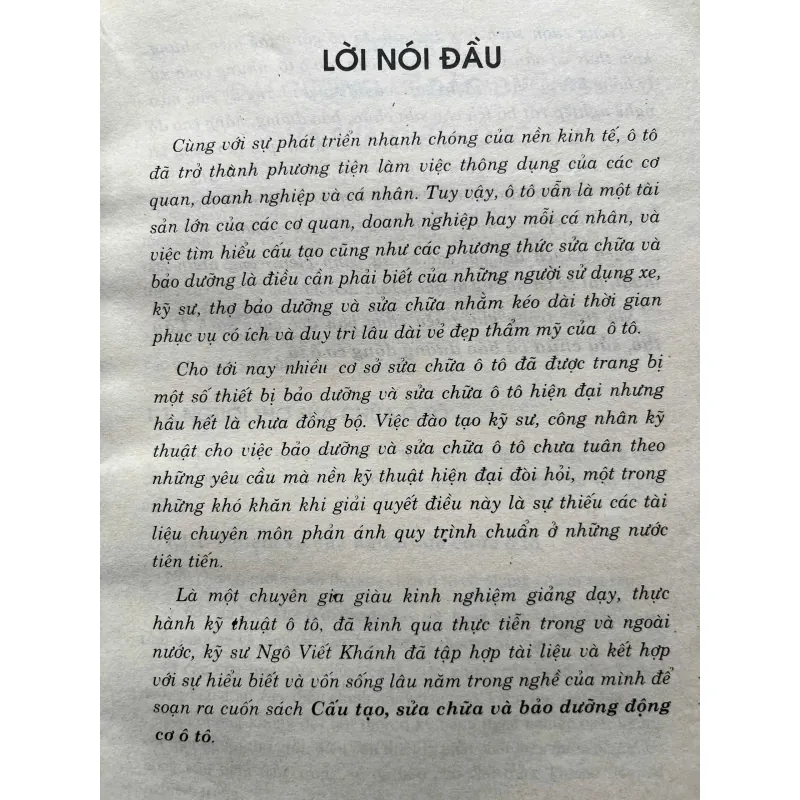 CẤU TẠO,SỬA CHỮA VÀ BẢO DƯỠNG ĐỘNG CƠ Ô TÔ 715383