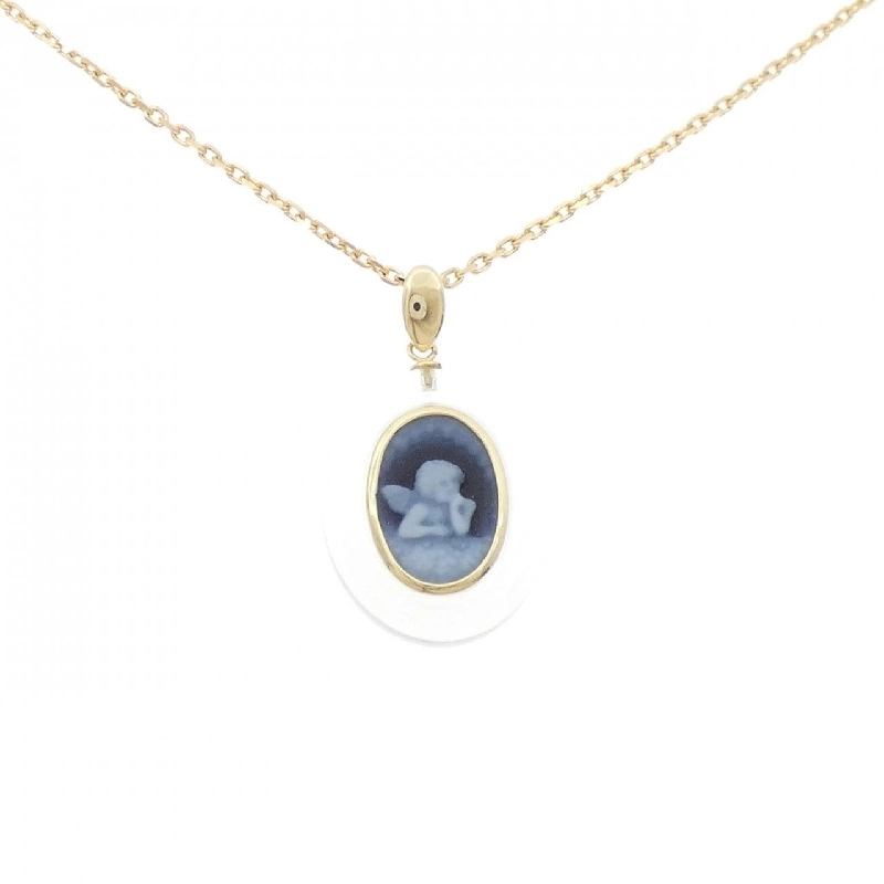 K14YG/K18YG Thiên Thần Mặt Đá Ngọc Bích Dây Chuyền - Hàng hiệu Chính Hãng 859536