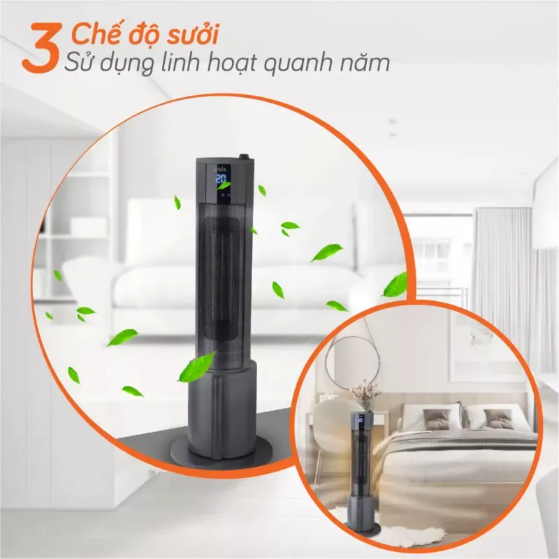Máy sưởi gốm UNIE UE-129 làm ấm nhanh chóng, phun sương tạo ẩm 786446