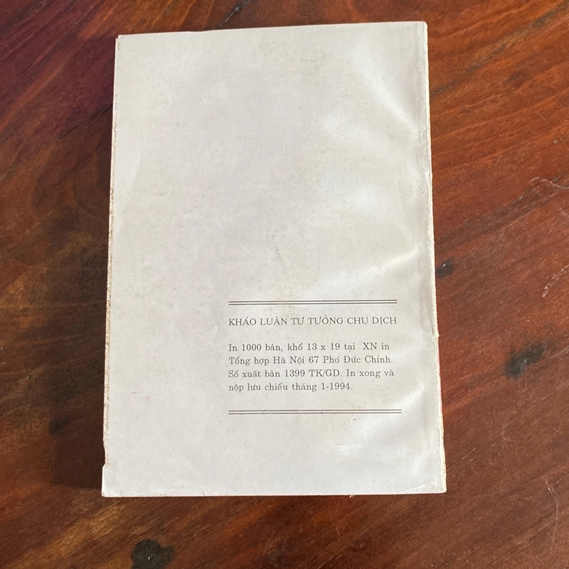 KHẢO LUẬN TƯ TƯỞNG CHU DỊCH (XB 1993) 474174