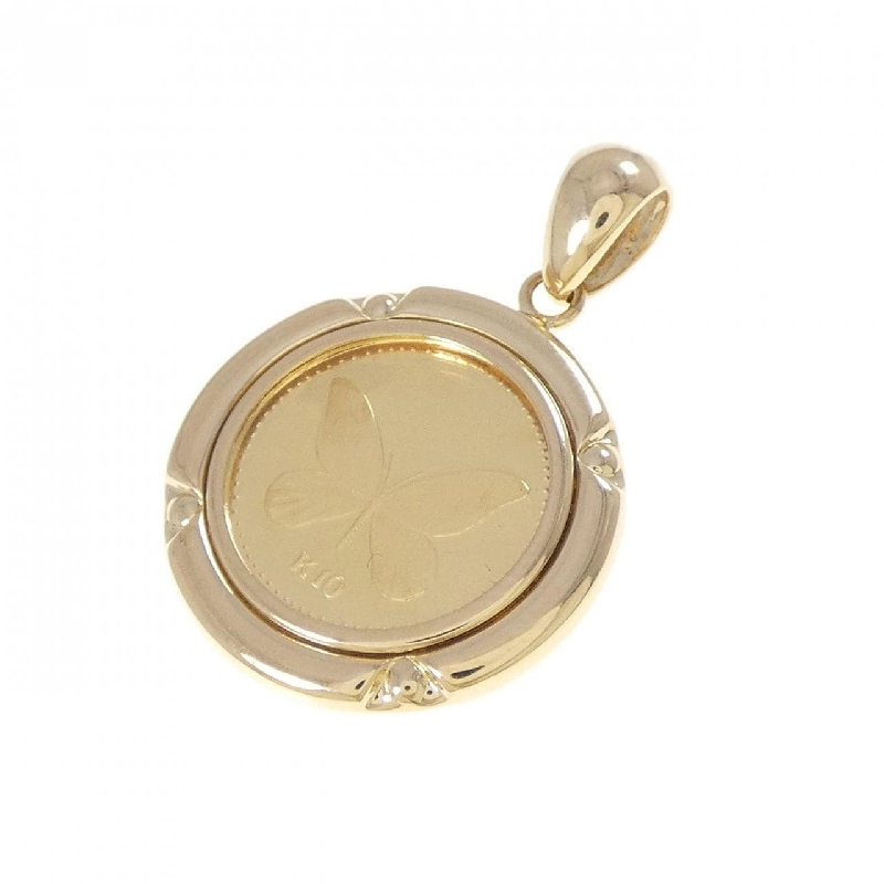 K18YG(枠) Đồng xu Mặt dây chuyền - Hàng hiệu Chính hãng 864141