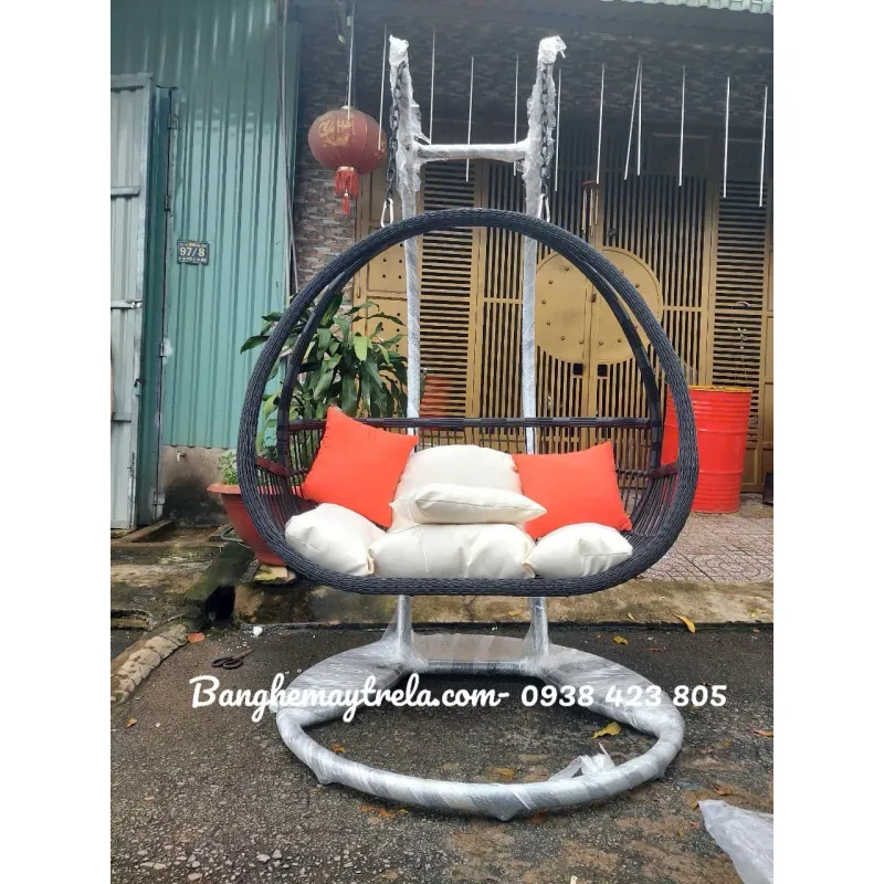 Ghế xích đu đôi mây nhựa 675056